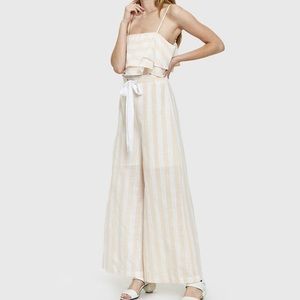 FARROW striped sleeveless wide leg jumpsuit Size M